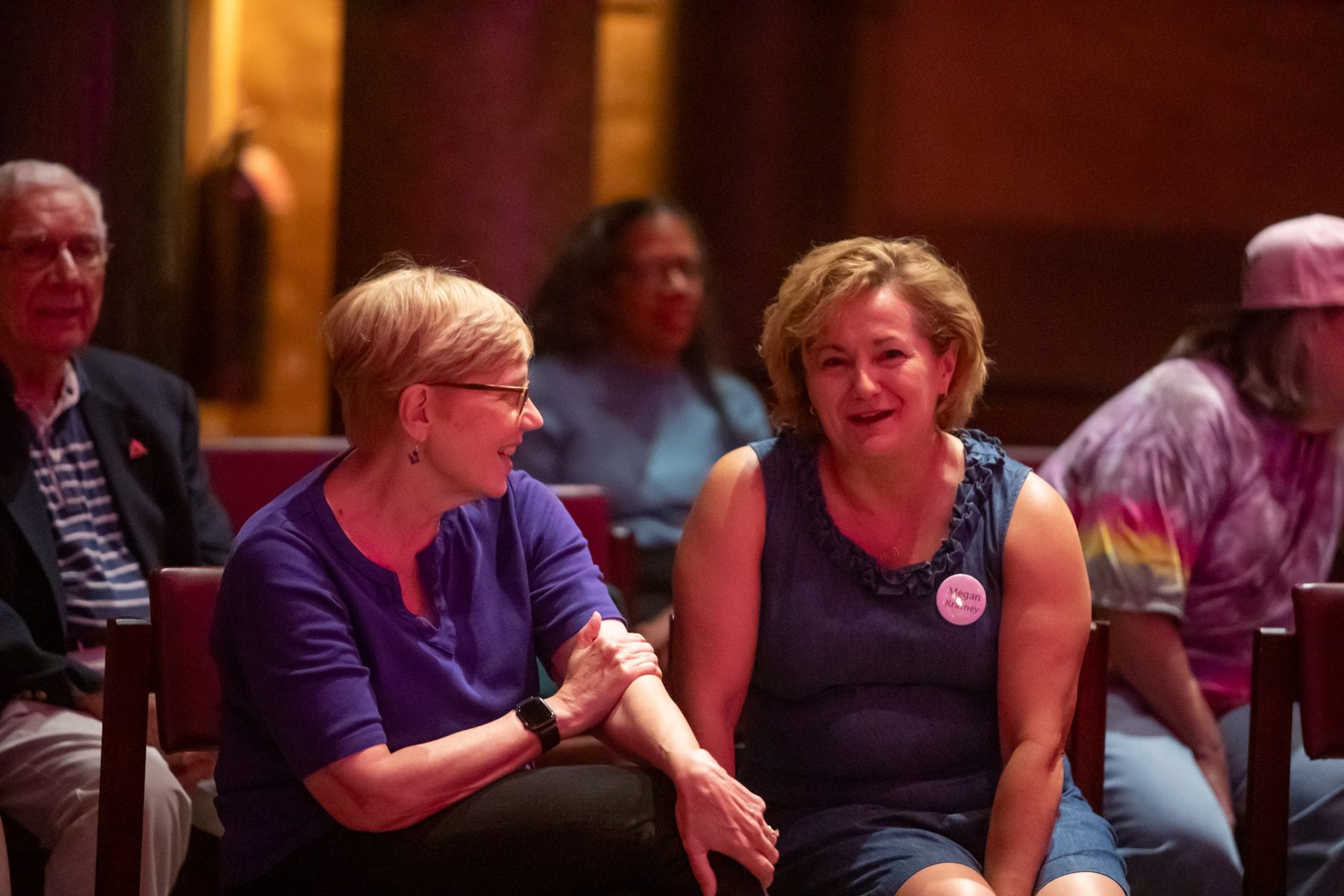 Two friends laughing together at Imagine Worship